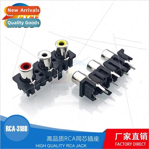 3-hole Vertical RCA Lotus socket AV same core female RCA-318