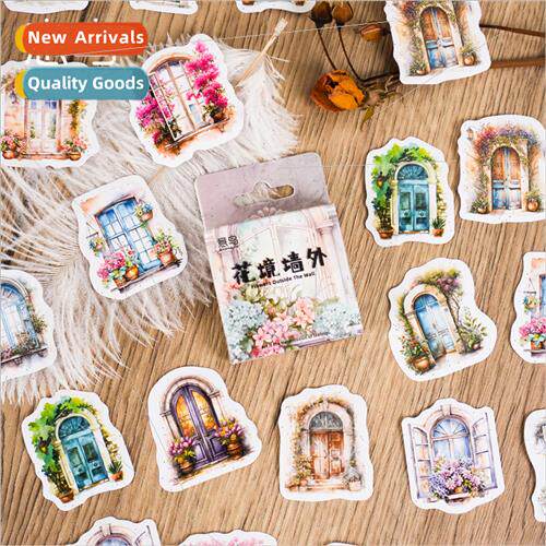 Flower Mirror Wall Outside Box Set Stickers ins Dreamy Flowe
