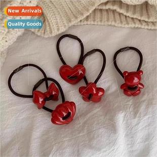 hair rope flower Year autumn bow red love New bear