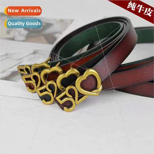 Belt female  leather pure cowhide leisure hundred retro pin