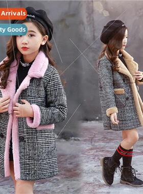 Childrens girls tweed jacket fall and winter new Yangqi chil