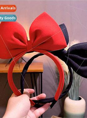 Red black bow hair band hairpin Korean middle wash new headd