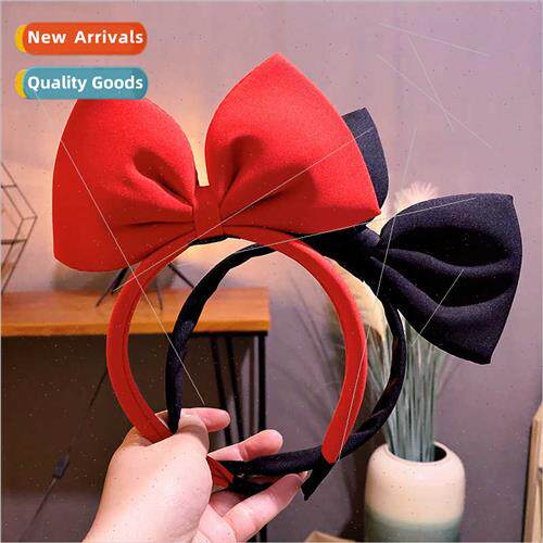 Red black bow hair band hairpin Korean middle wash new headd