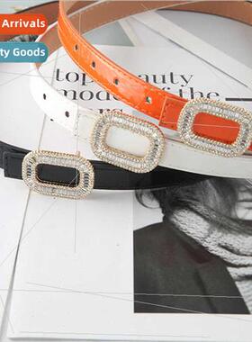 Dress belt women fine rhinestone decorative small belt fashi