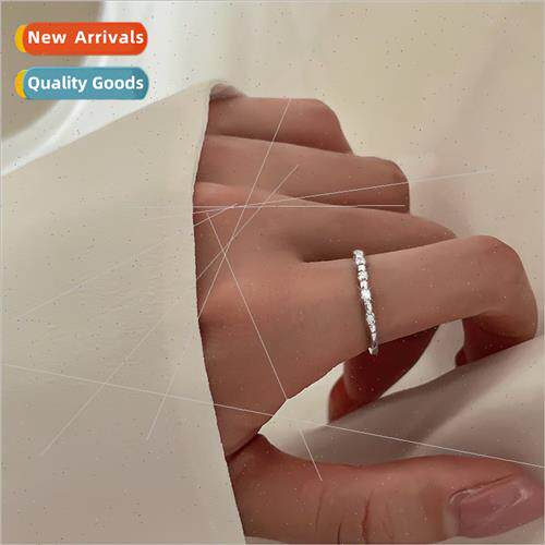 Zirconia thin circle ring delicate small broken diamond ring