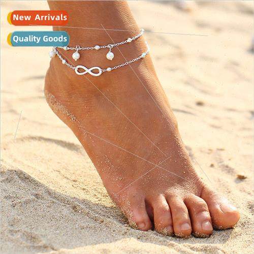 Europe popular foot jewelry multi-layer imation pearl pendan