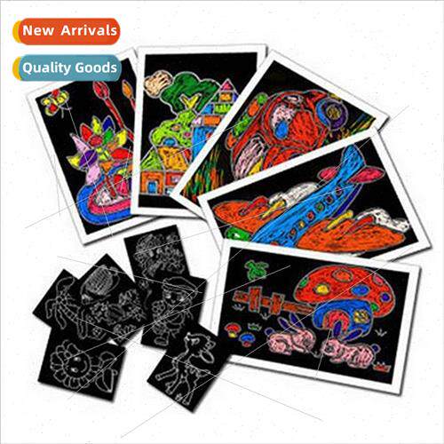 children handmade scratch painting cartoon DIY creative colo