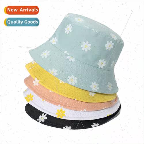 Double-sided fisherman hat female summer Korean daisy flower