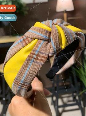 pu leather hair band headdress hair card female versatile ou