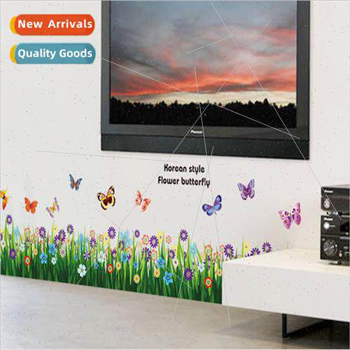 Wall Stickers Fresh Butterfly Flower Fence Skirting Waistlin