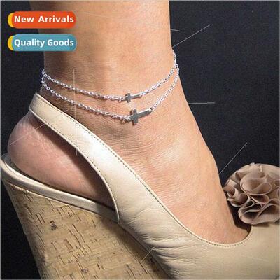 Europe Fashion Alloy de Cross Ankle Anklet Women mple Cross