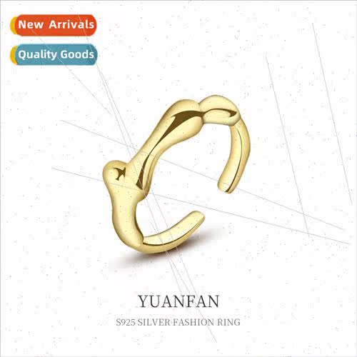 925 silver irregular opening ring female ins cold wind niche