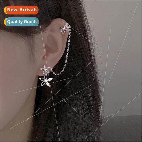 ear clip earrings glter diamond flowers long earrings