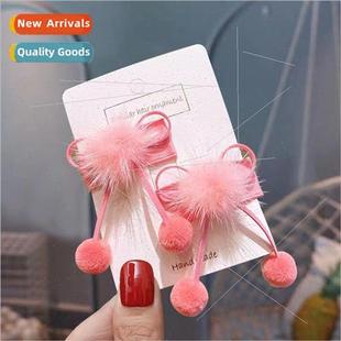 cut fur girls ball clips Winter hair clip 2023 bow Autumn