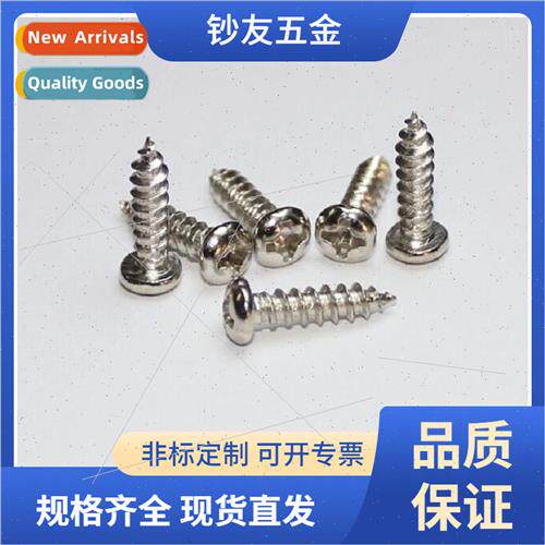 PA3*10 round head Phillips plastic screws nickel plated blac