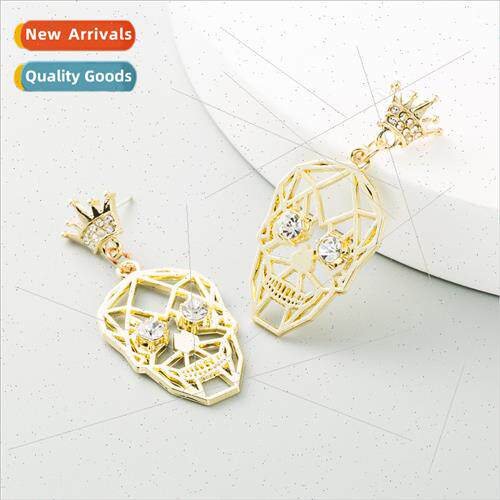 Europe new Halloween skull diamond crown earrings earrings f