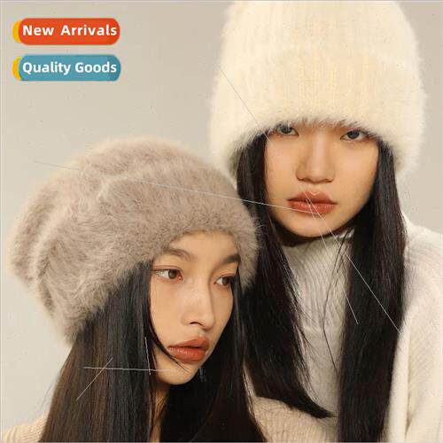 Show face small rabb hair wool cap female fall winter whe bi