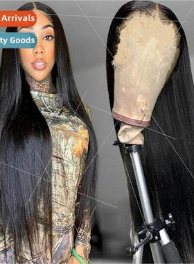 wig female center parted black long mechanism head cover age