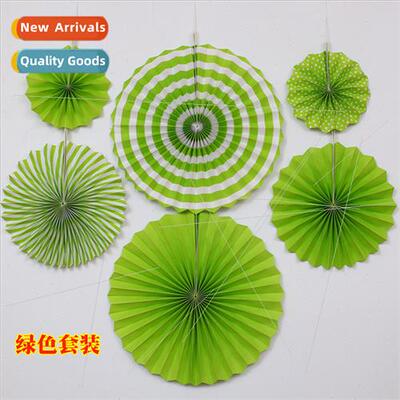 Festival supplies colorful paper fan flower birthday party w