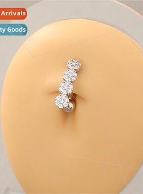 Europe new sunflower belly button nail fashion accessories d