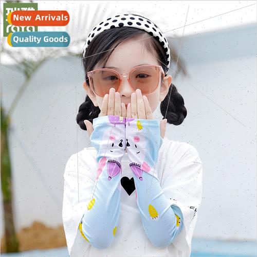 Childrens cartoon printing fingerless sunscreen ice silk sle