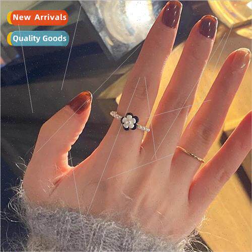 Pearl Flower Open Ring French Fashion Retro Mori Finger Ring