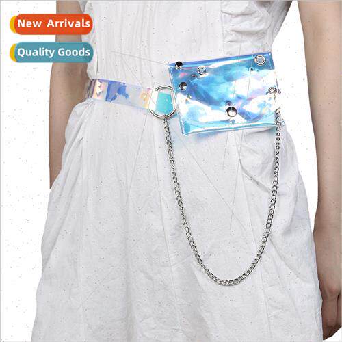 Transparent laser fanny pack belt female chain mini small ba