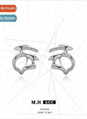 Metal hollowed out abstract earrings versatile fashion commu