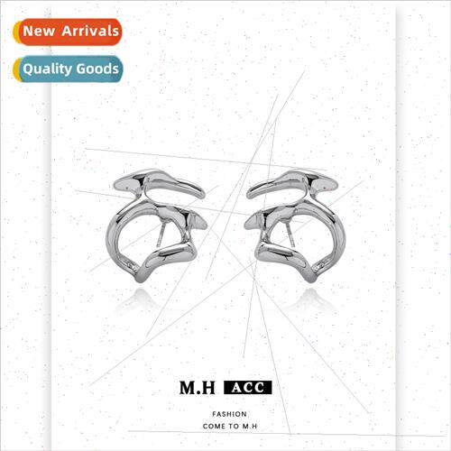 Metal hollowed out abstract earrings versatile fashion commu