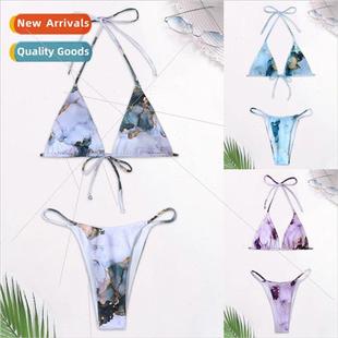 Tie Dye Swimsu Europe Bik Womens Gradient Blocking New Color