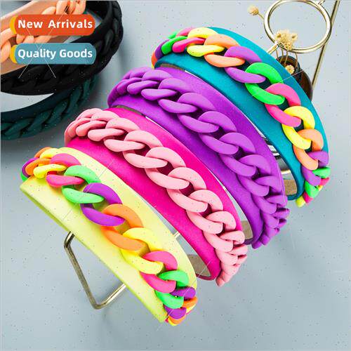 Hair bands new fashion rustic female wide edge colorful chai