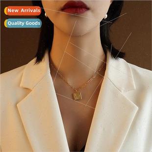 handmade chain collarbone Star ins square necklace cold moon