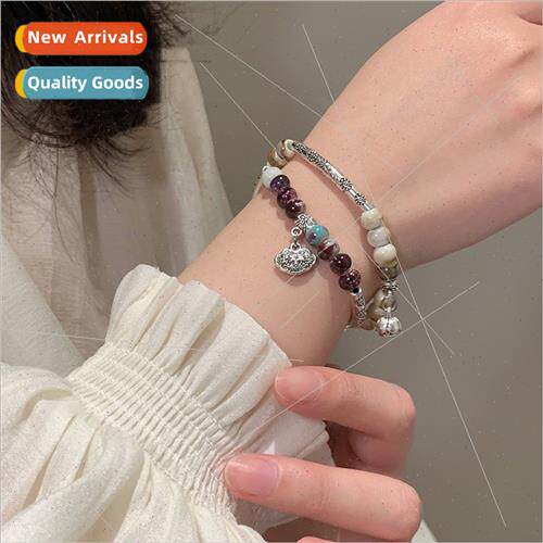 Anti amber stone peace bracelet female ins tide fashion hund