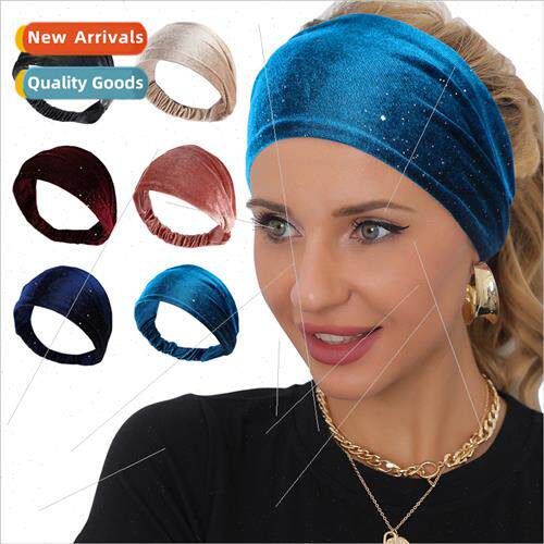 Gold velvet sports hairbands high elasticy elastic full star
