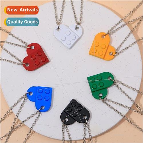 Europe New BFF Friendship Couple Necklace Patchwork Hip Hop