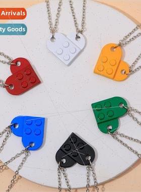 Europe New BFF Friendship Couple Necklace Patchwork Hip Hop