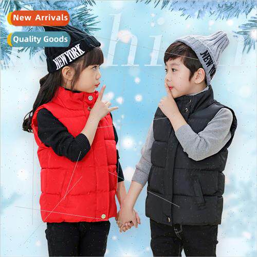 Boys and girls stand collar vest middle and large children d