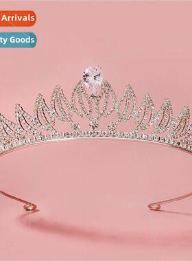 Europe new classic leaves bridal crown xury zirconia rhinest