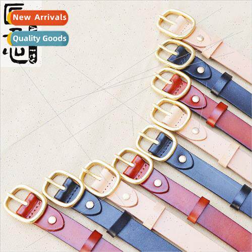 copper belt buckle vintage leather ladies belt simple hundre