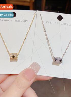 Korea exquise small fashion zirconia necklace cold wind simp