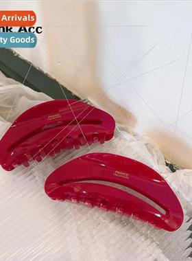 Red Acetate Shark Clip Back Head Plate Hair Large Grab Clip