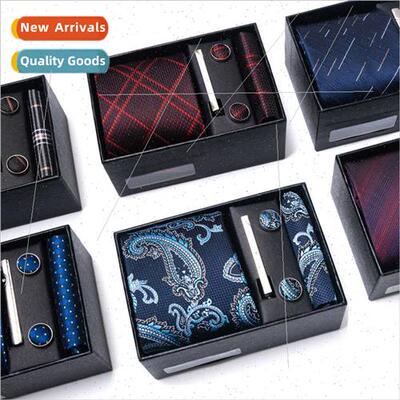 Men mal wear tie cufflinks pocket towel six-piece set high-g