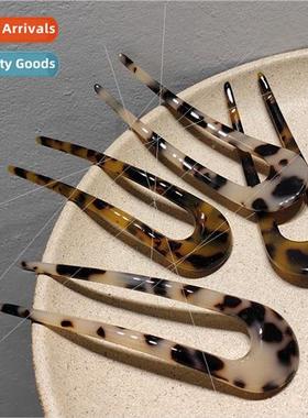 Leopard hairpin Korea coiled hair hairpin ins retro acetate