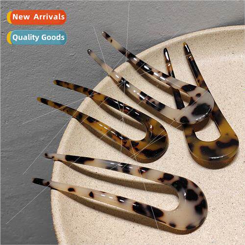 Leopard hairpin Korea coiled hair hairpin ins retro acetate