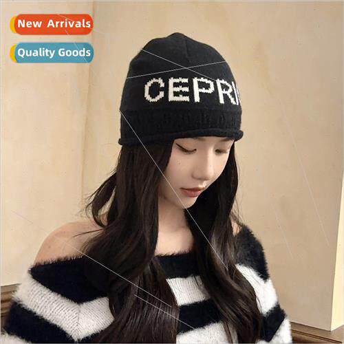 Fashion Korean letters lace show face small wool cap warm ha