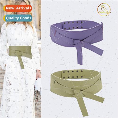 ladies belt Europe fashion casual wide belt knotted tie skir