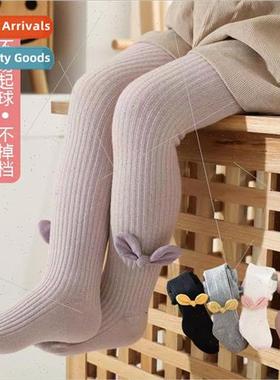 Spring and Autumn childrens pantyhose solid color combed cot