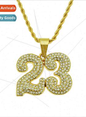 Men Europe Hip Hop 23 Number Set Pendant Necklace Hip Hop Hi