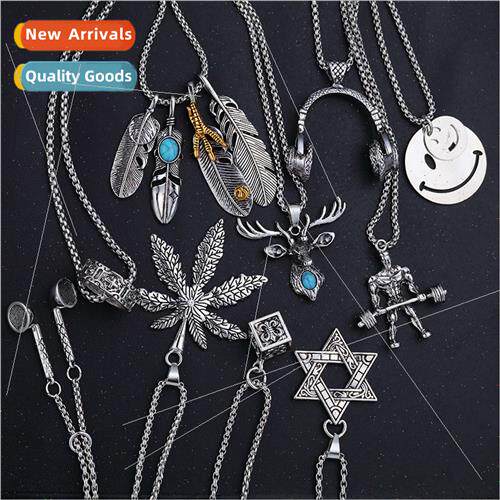 Chao men simple retro personaly creative hip hop rock stainl