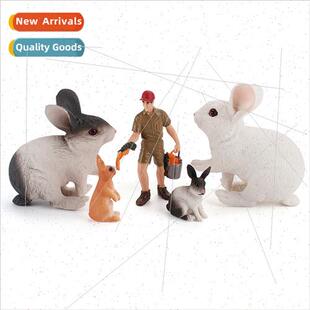 Farm livestock scene large rabb simulation squatting posture